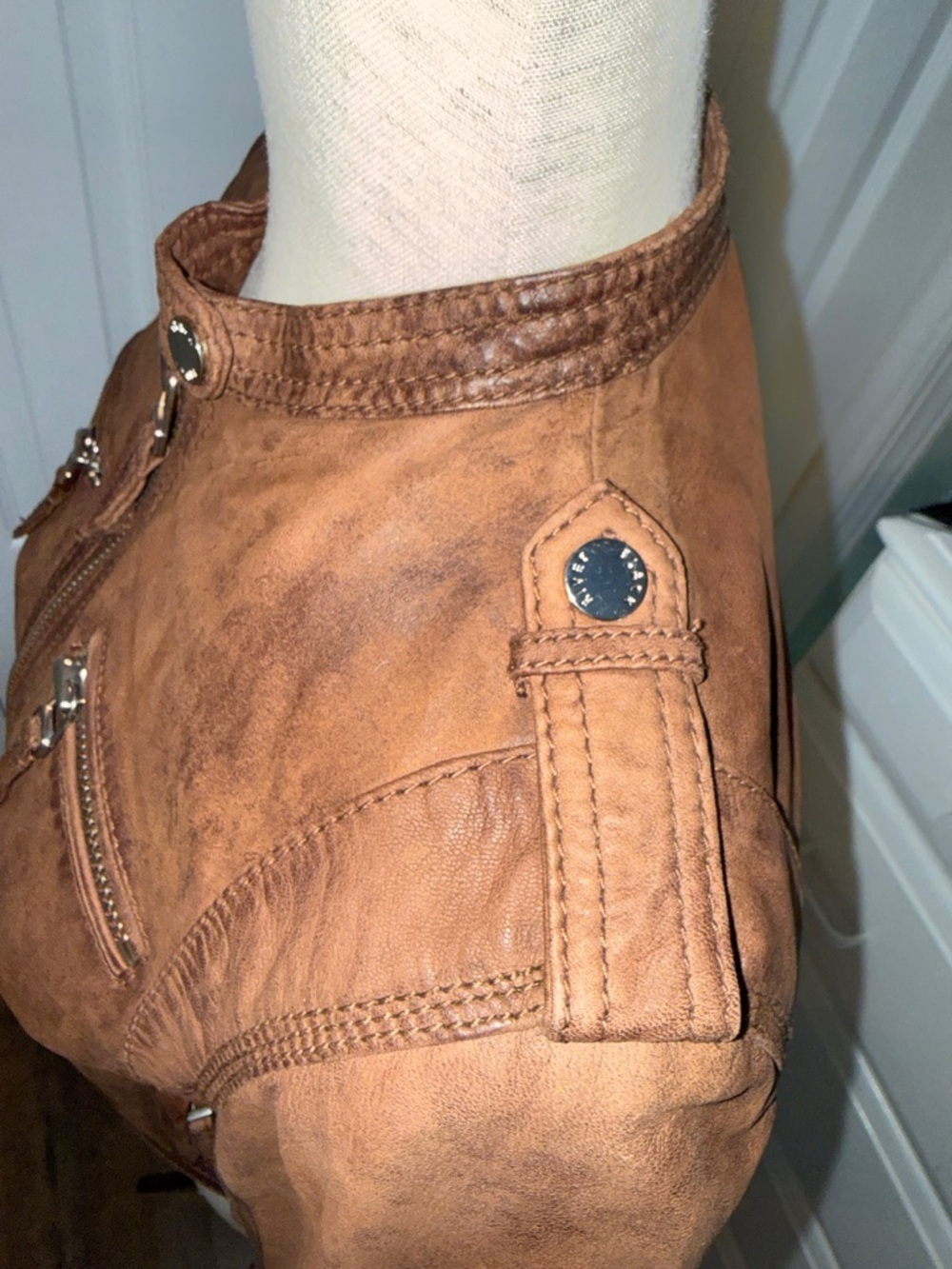 Black Rivet Brown Suede Jacket Sz XS - Picture 10 of 12